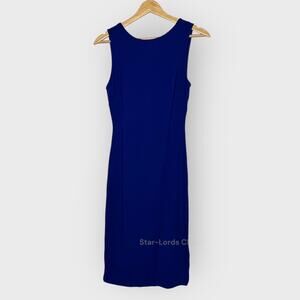 Lulus Like a Lady Bodycon Midi Dress Medium Royal Blue Backless Formal Cocktail